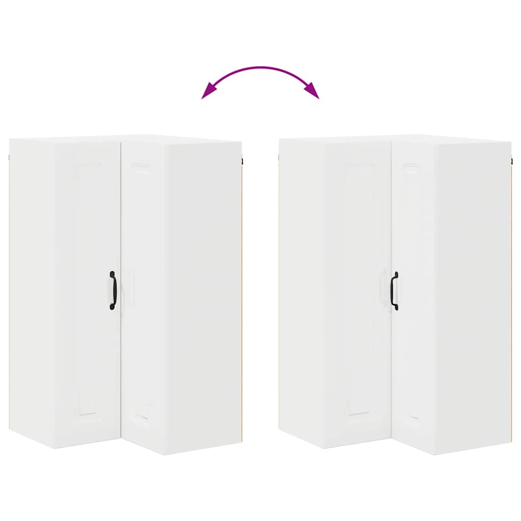 vidaXL Κρεμαστό ντουλάπι κουζίνας με ράφι Υψηλής γυαλάδας λευκό