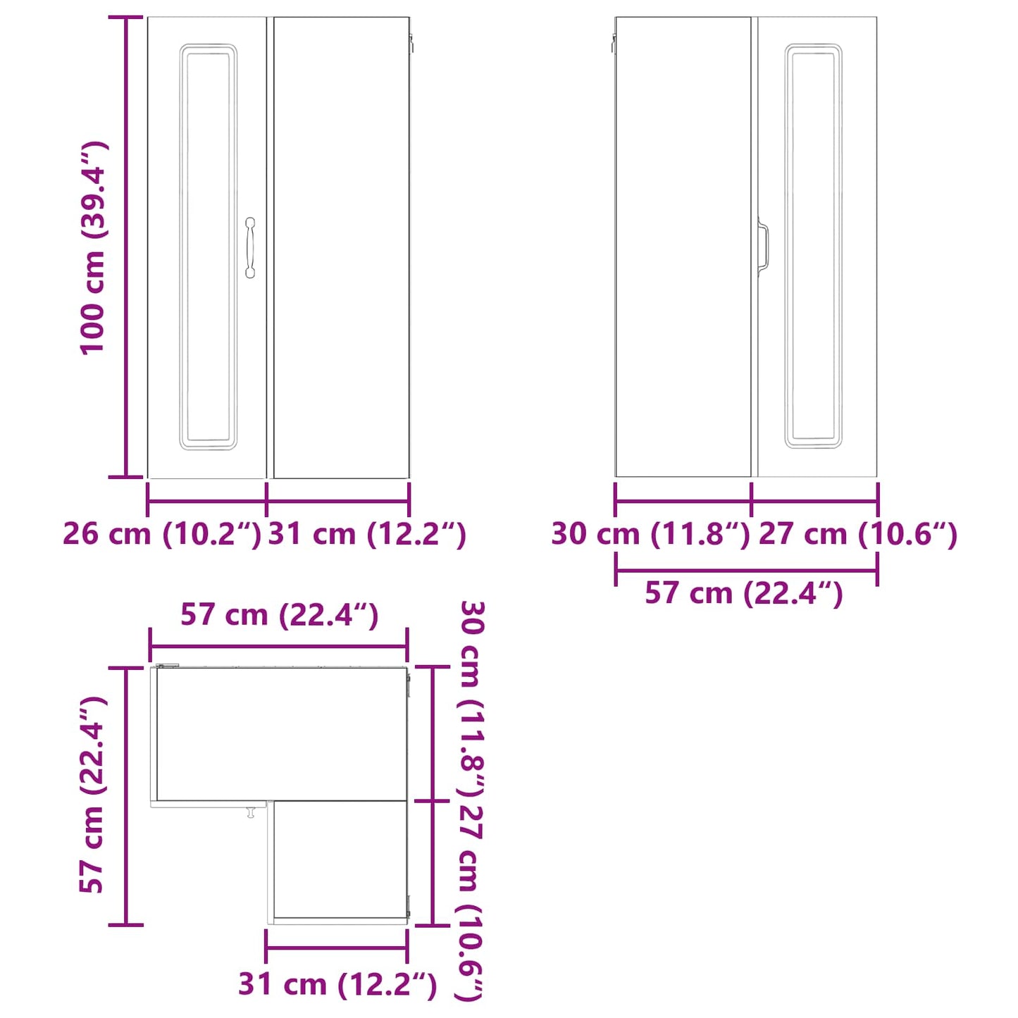 vidaXL Πάνελ πλυντηρίου πιάτων Kalmar Καφέ δρυς 57 x 57 x 100 εκ.