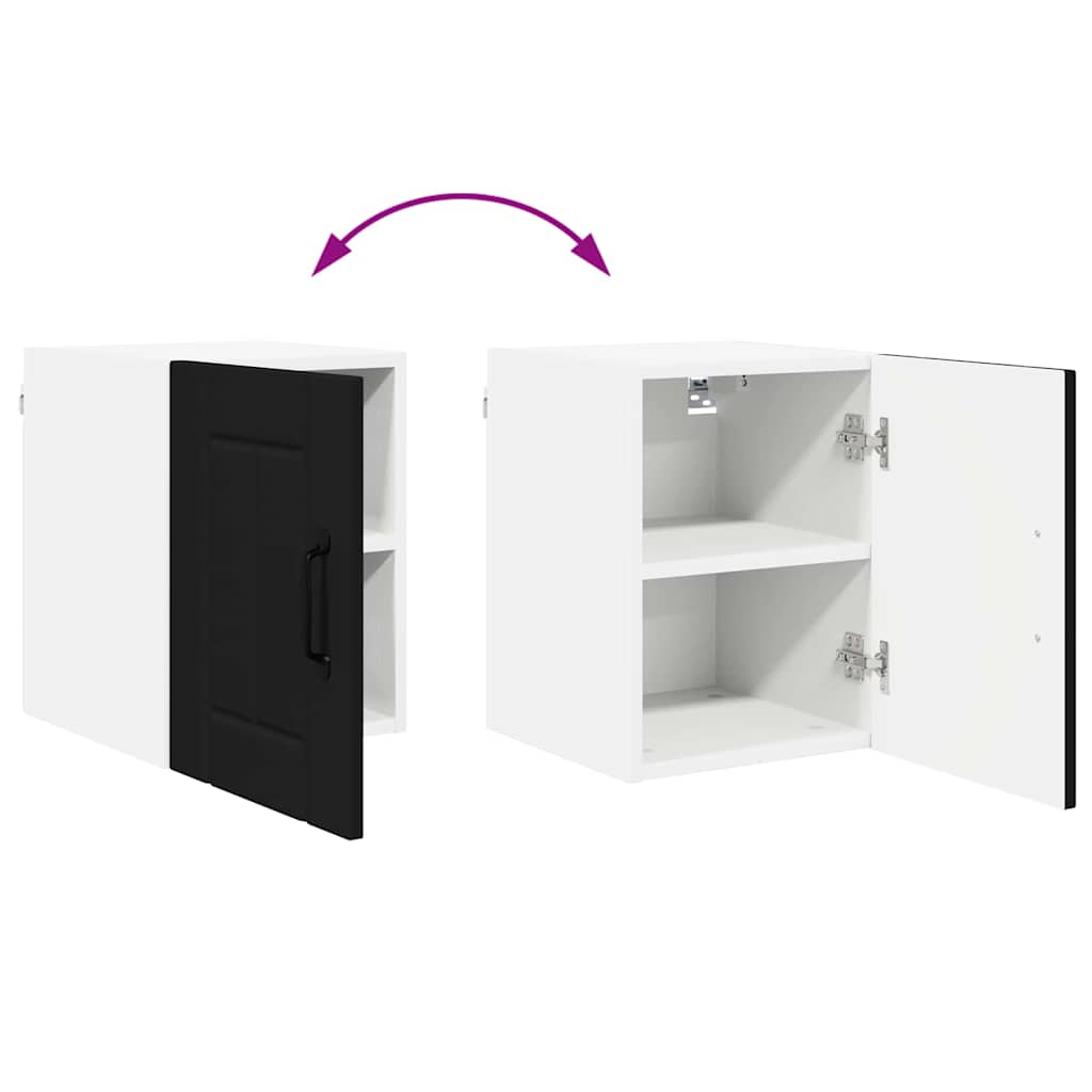 vidaXL Κρεμαστό ντουλάπι κουζίνας με ράφι Μαύρο 30 x 31 x 40 εκ.