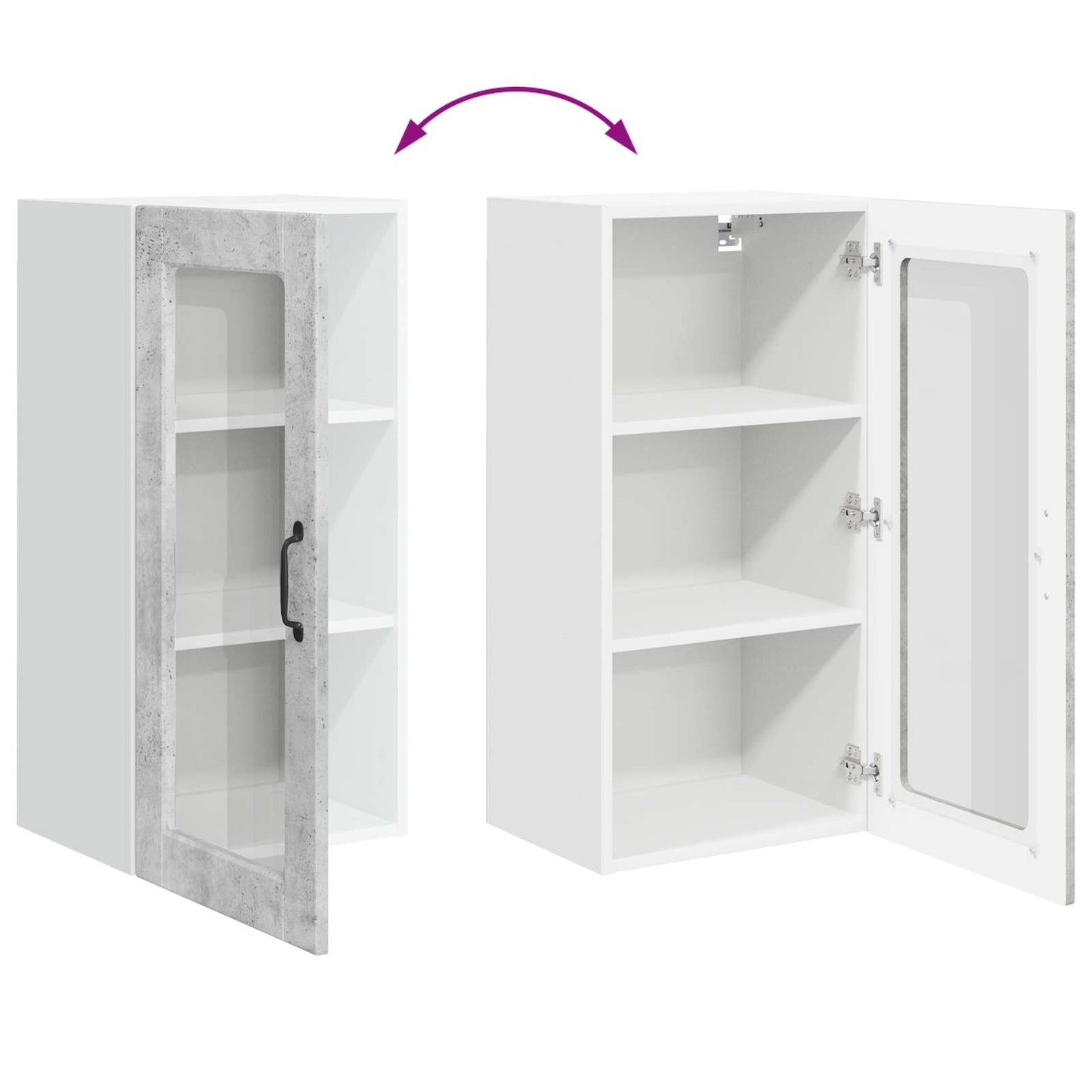 vidaXL Ντουλάπα Κουζίνας Σκυρόδεμα Γκρι 40 x 31 x 80 εκ.