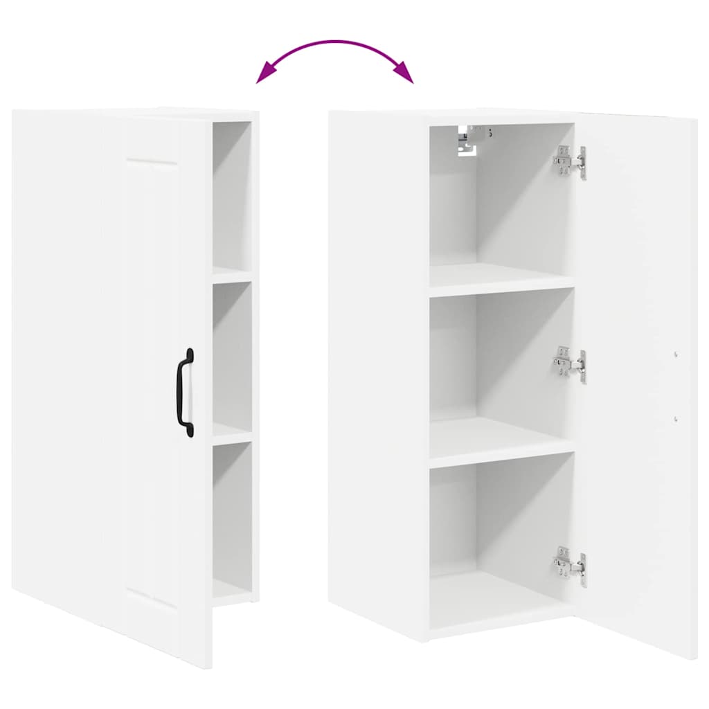 vidaXL Κρεμαστό ντουλάπι κουζίνας με ράφι Λευκό 30 x 31 x 80 εκ.