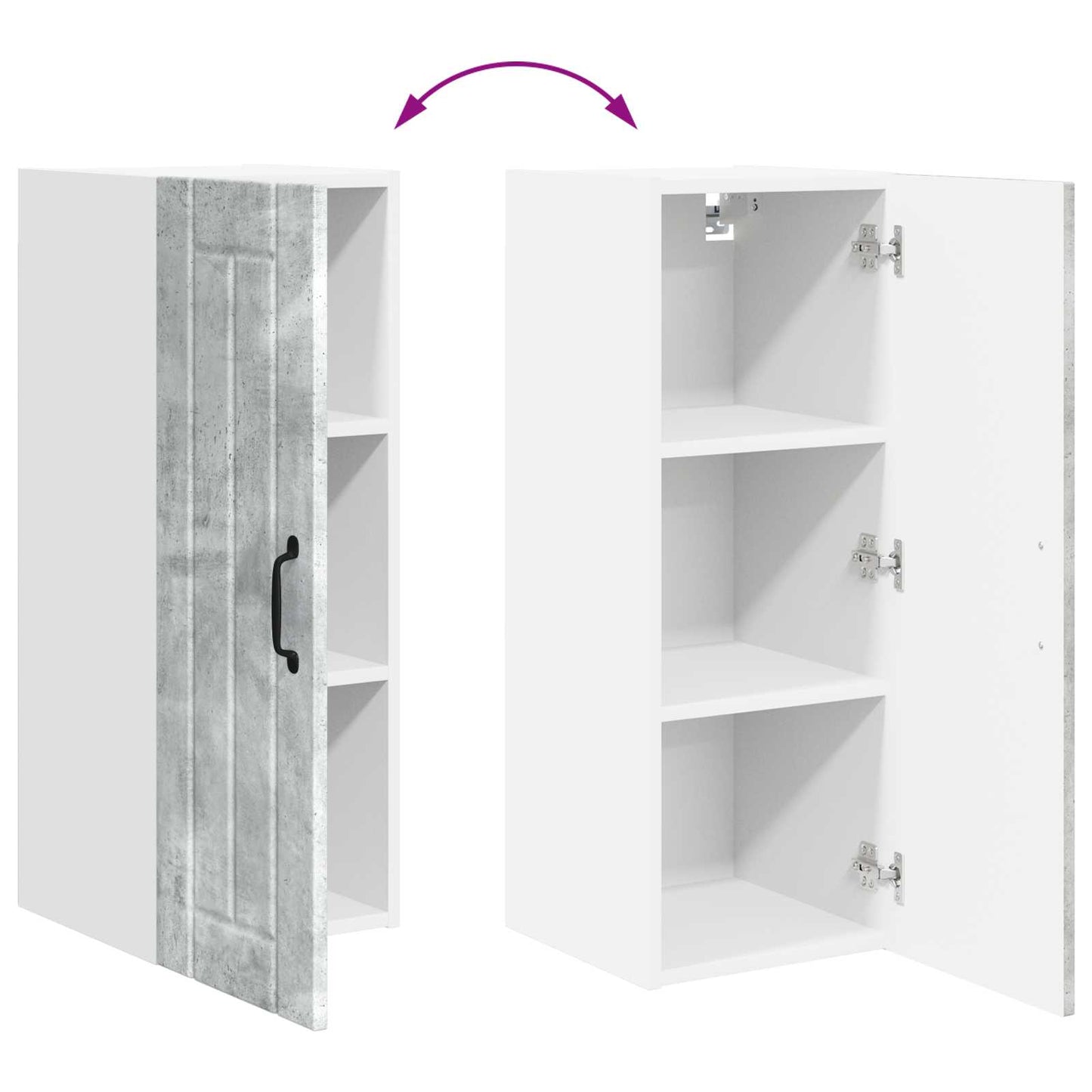 vidaXL Ντουλάπα Τοίχου LUCCA Γκρι Σκυροδέματος 30 x 31 x 80 εκ.