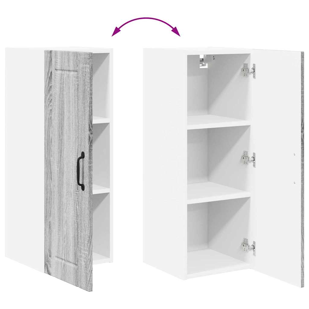 vidaXL Κρεμαστό ντουλάπι κουζίνας Γκρίζο Σονομα 30 x 31 x 80 εκ.