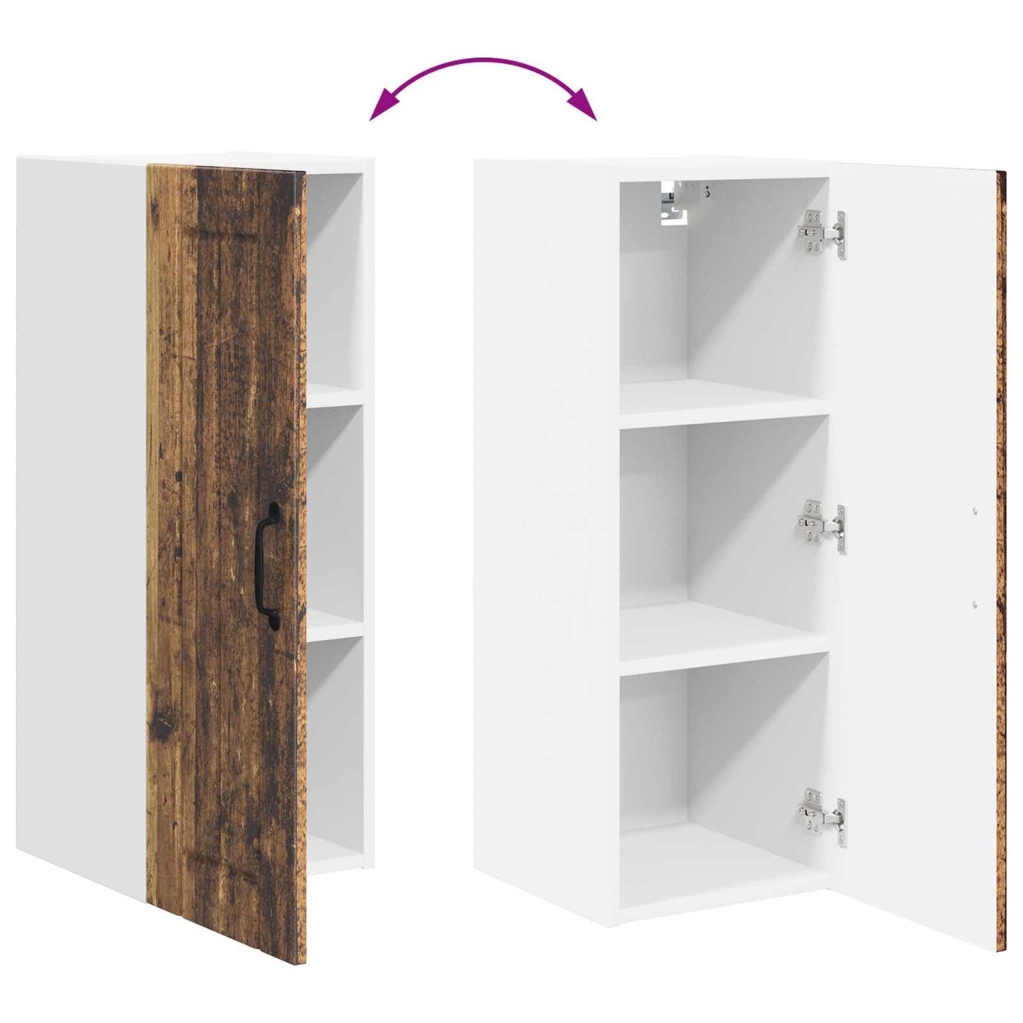 vidaXL Ντουλάπα Κουζίνας Παλιό ξύλο 30 x 31 x 80 εκ.