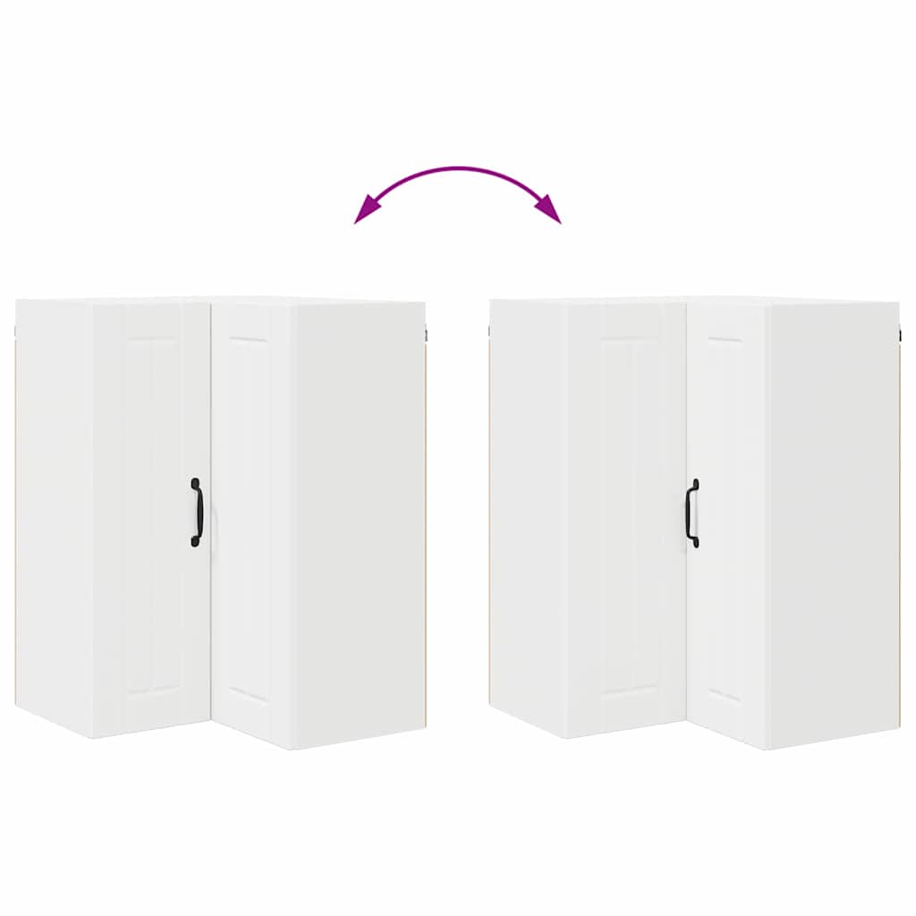 vidaXL Κρεμαστό ντουλάπι κουζίνας με ράφι Λευκό 57 x 57 x 80 εκ.