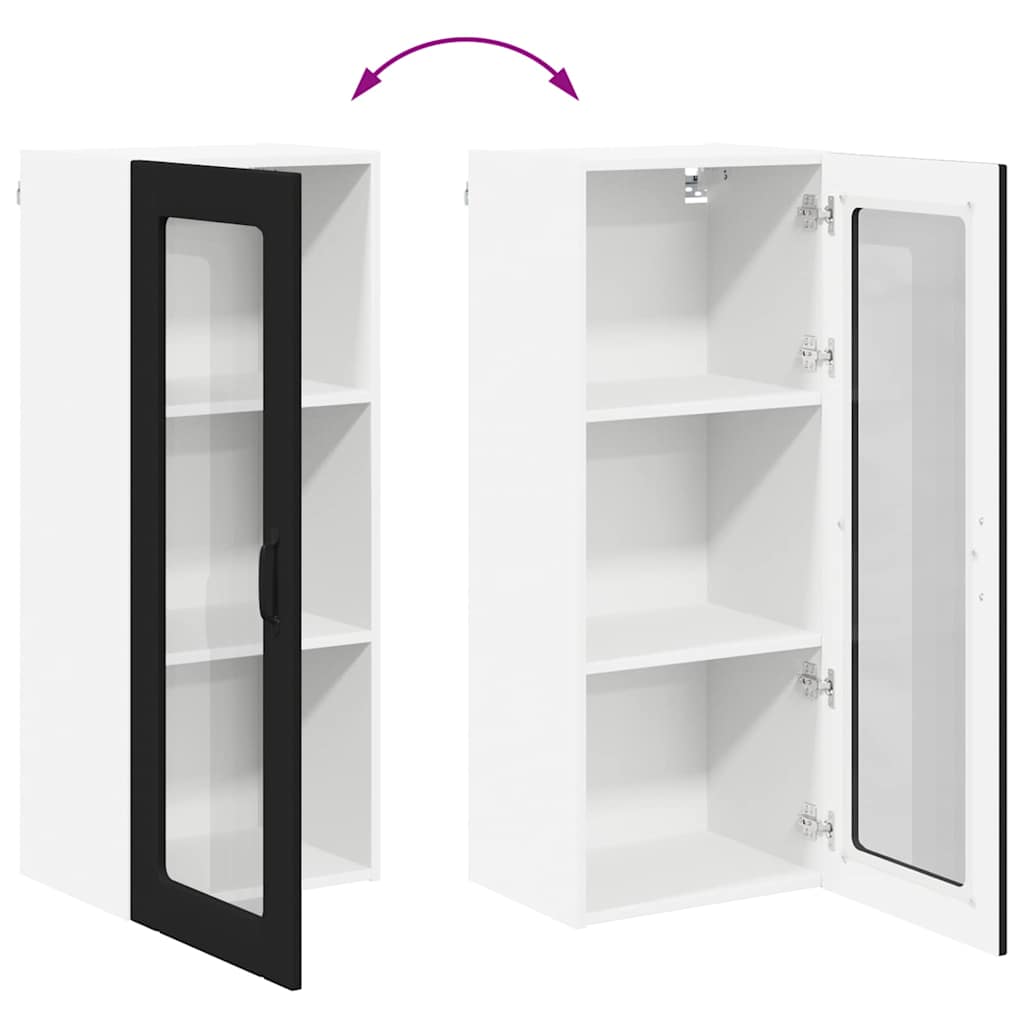 vidaXL Κρεμαστό ντουλάπι κουζίνας με ράφι Μαύρο 40 x 31 x 100 εκ.