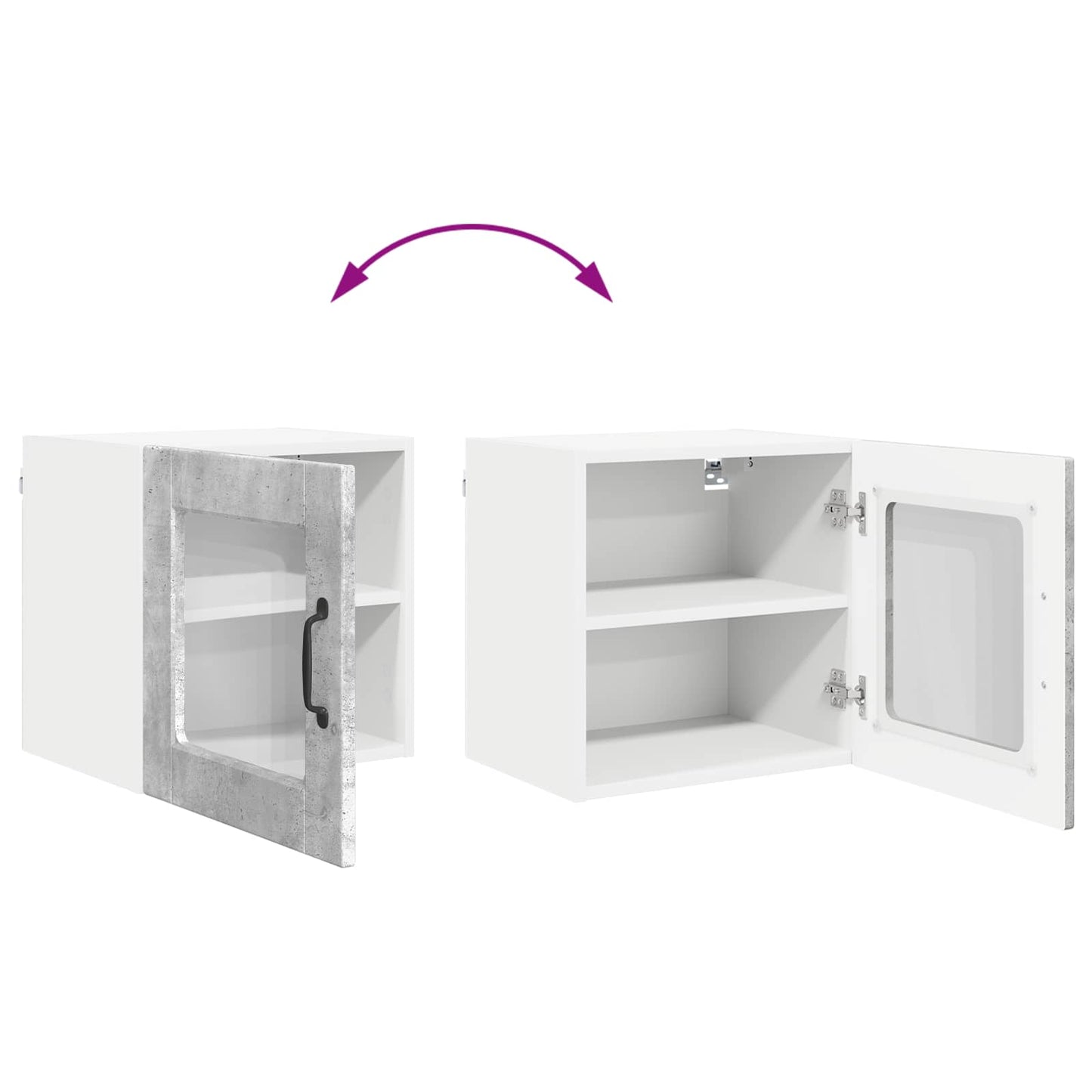 vidaXL Ραφιέρα τοίχου PORTO Σκυρόδεμα Γκρι 40 x 31 x 40 εκ.