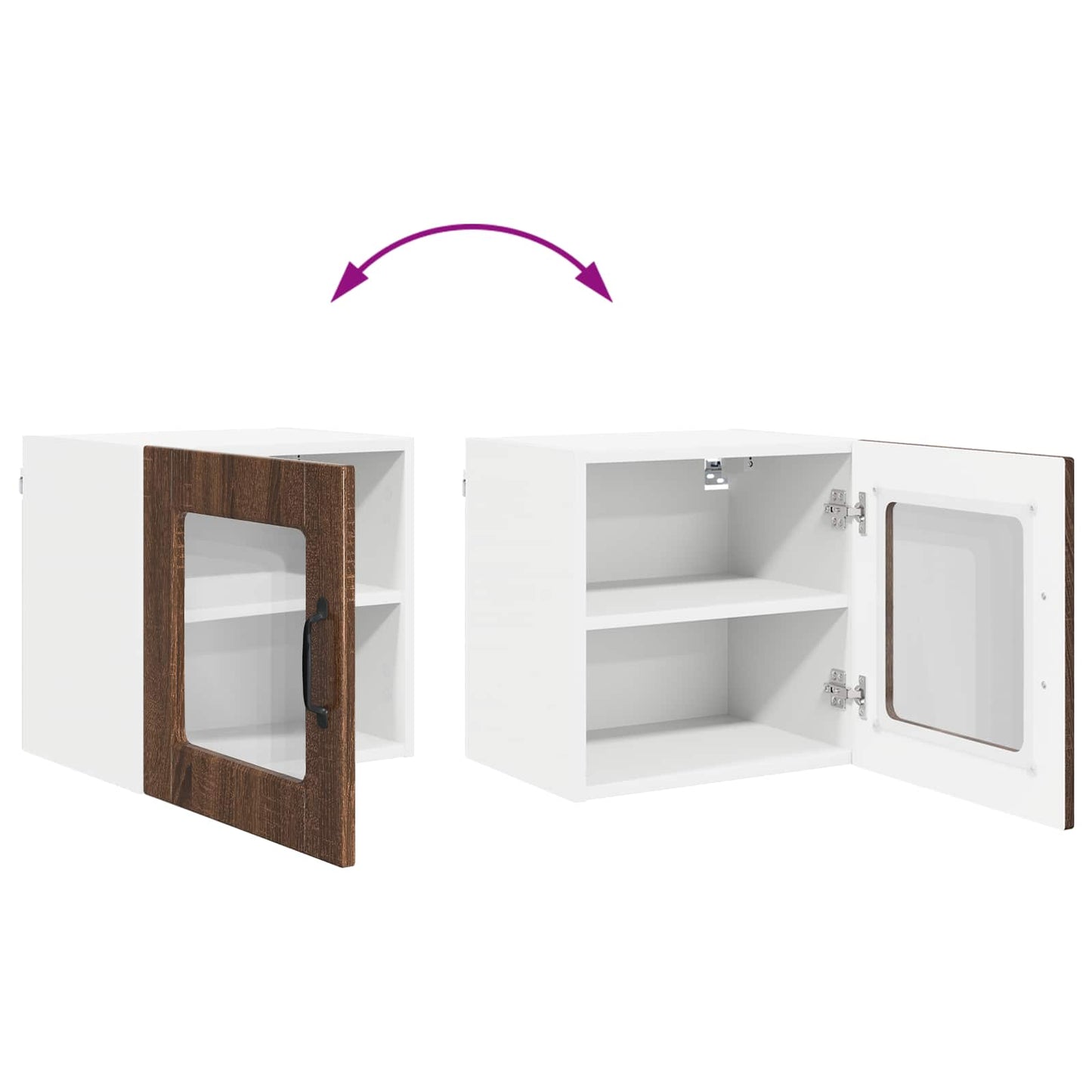 vidaXL Ντουλάπι τοίχου από γυαλί PORTO Καφέ δρυς 40 x 31 x 40 εκ.