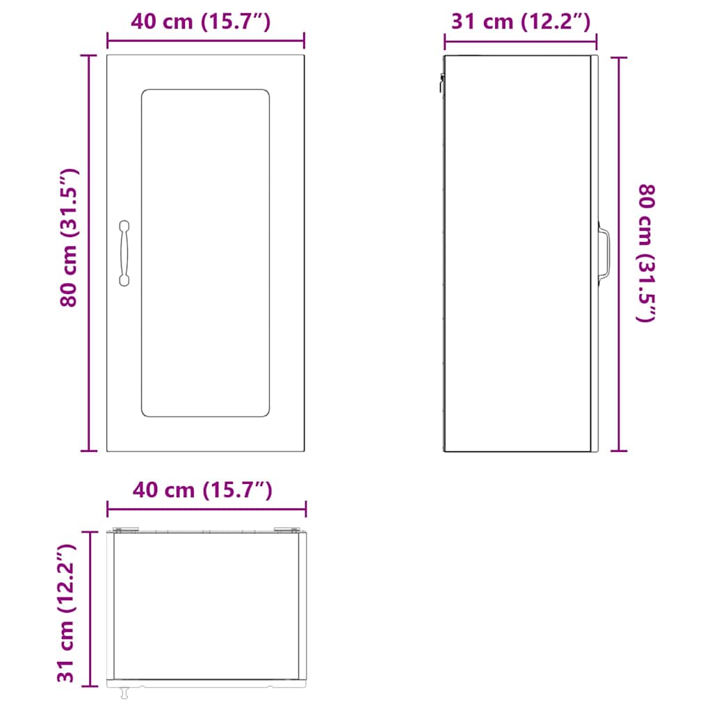 vidaXL Ντουλάπα Κουζίνας με ράφι με πόρτα 2 pcs Μαύρο 40 x 31 x 80 εκ.