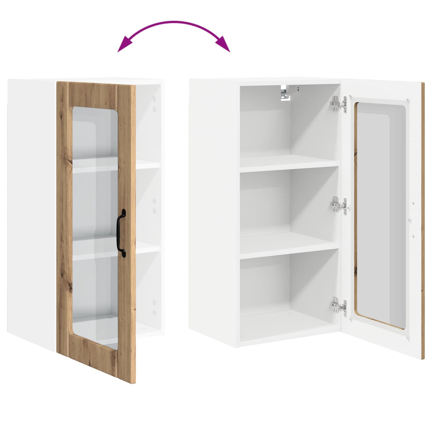 vidaXL Ραφιέρα τοίχου PORTO Artisan Oak 40 x 31 x 80 εκ.