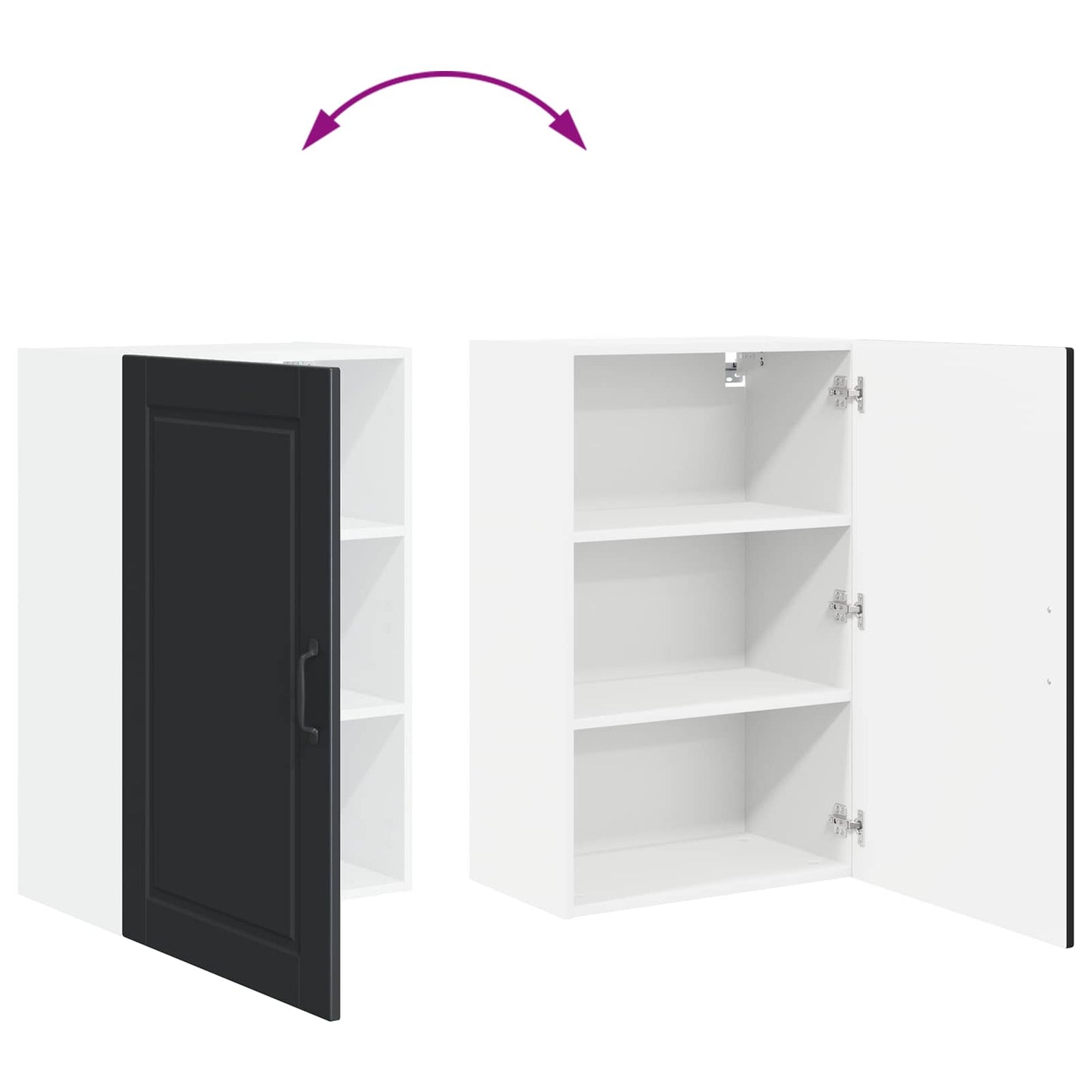 vidaXL Ντουλάπα Κουζίνας Μαύρο 50 x 31 x 80 εκ. Επεξεργασμένο ξύλο