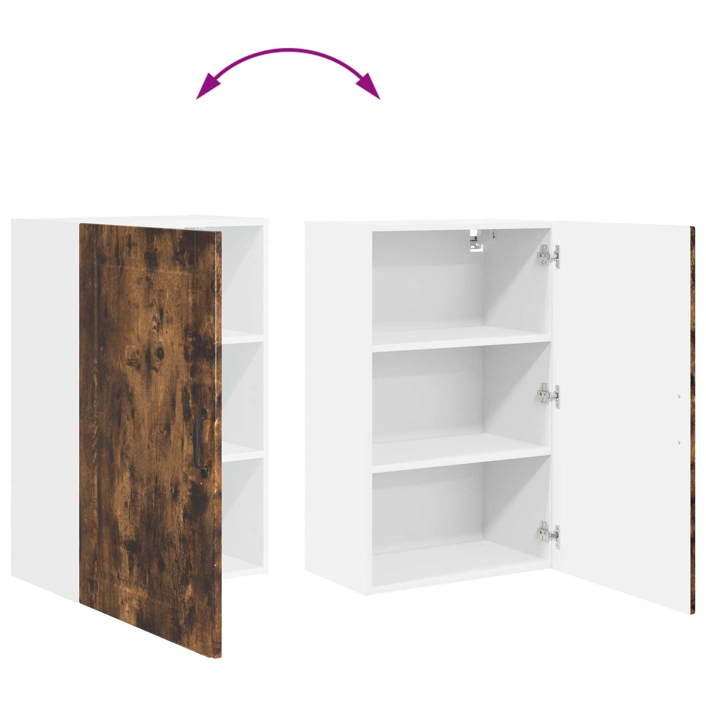 vidaXL Ντουλάπα Κουζίνας με ράφι Καπνιστό Δρύς 50 x 31 x 80 εκ.