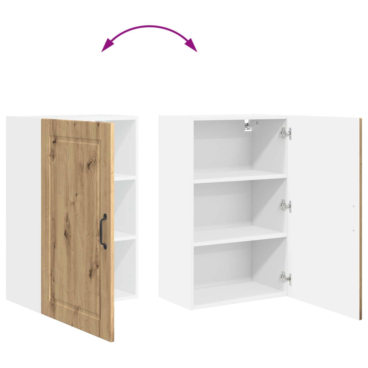 vidaXL Ντουλάπα Κουζίνας με ράφι με πόρτα Artisan Oak 50 x 31 x 80 εκ.