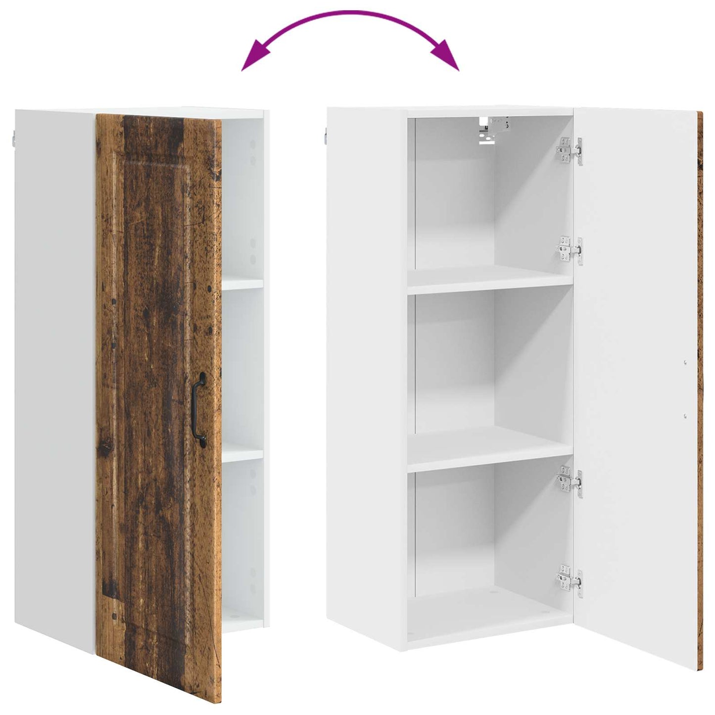 vidaXL Ντουλάπα Κουζίνας με ράφι με πόρτα Παλιό ξύλο 40 x 31 x 100 εκ.