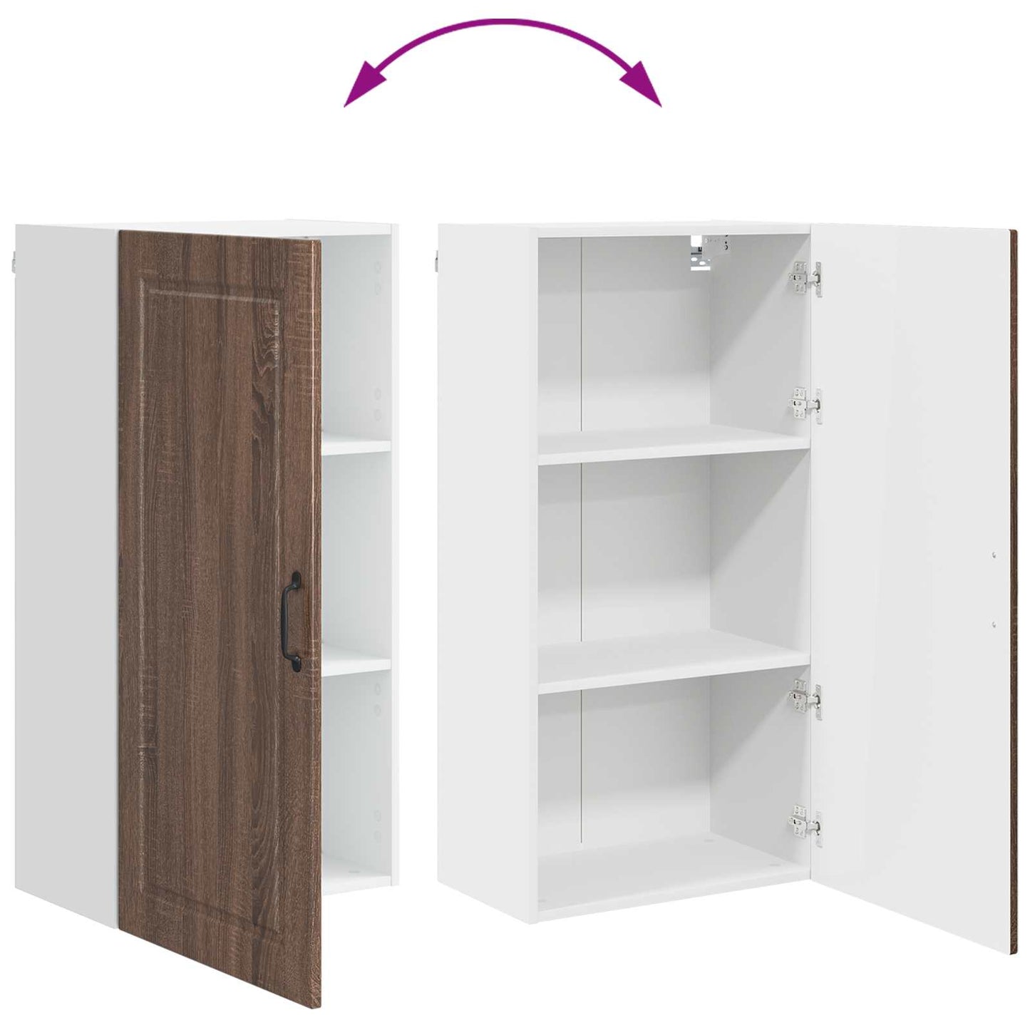 vidaXL Ντουλάπα Κουζίνας με ράφι Επιτοίχιο Καφέ δρυς 50 x 31 x 100 εκ.