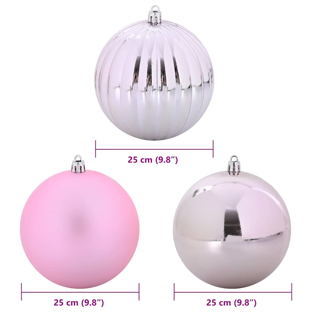 vidaXL Σέτ Χριστουγεννιάτικων Μπαλών XXL 3 pcs Ροζ Πλαστικό