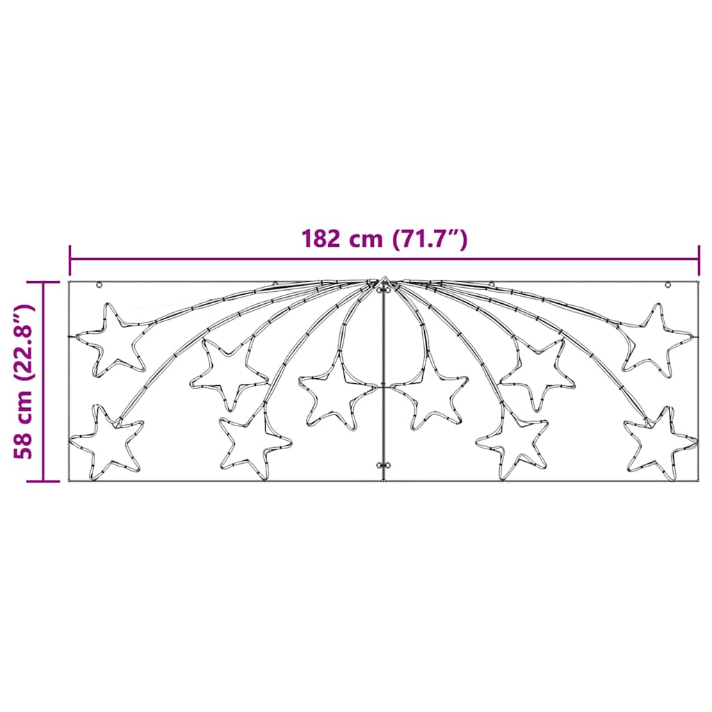 vidaXL Χριστουγεννιάτικο Αστέρι με 432 LED Πολύχρωμο 182 x 58 εκ. PVC
