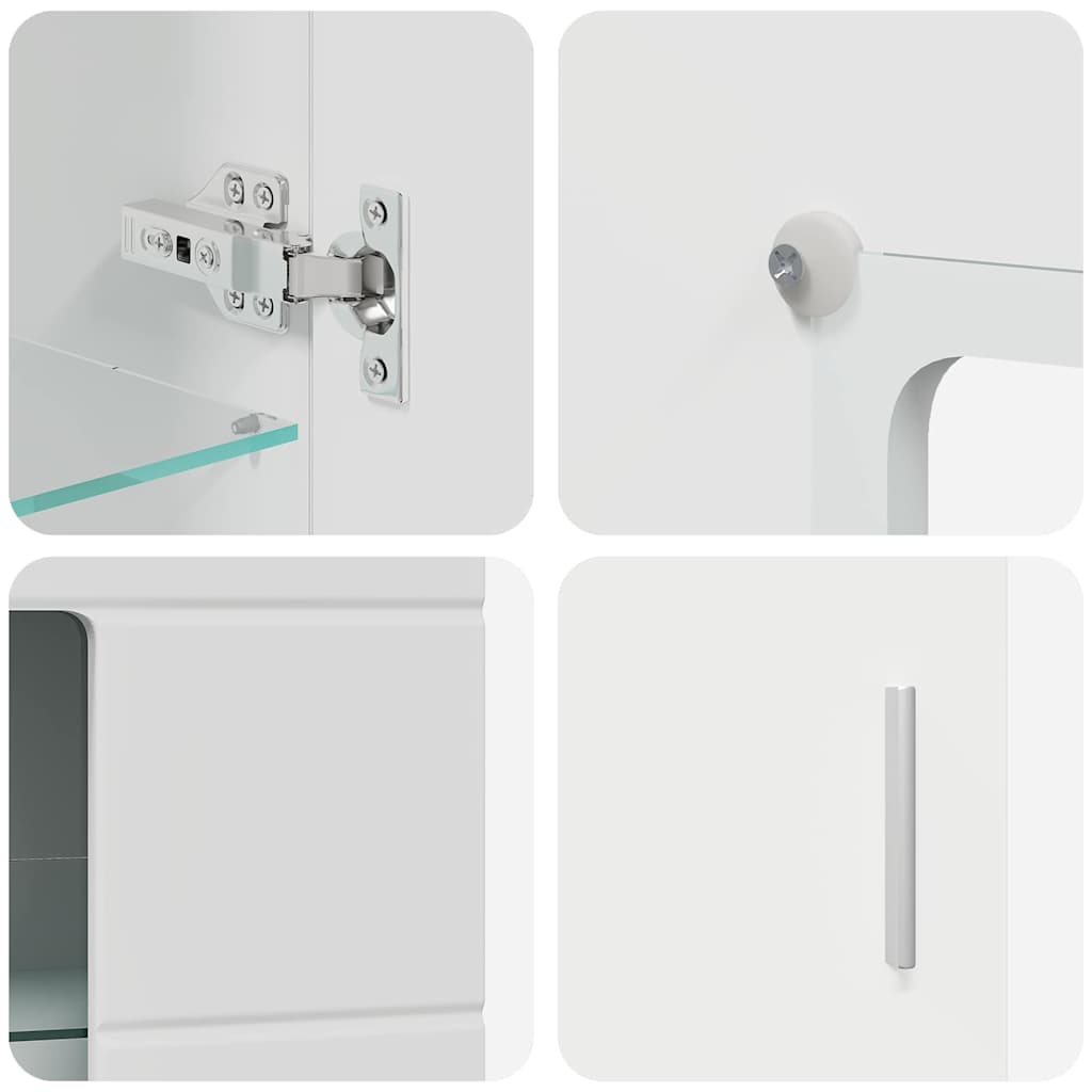 vidaXL Σετ επίπλου τηλεόρασης με συρτάρι Λευκό Επεξεργασμένο ξύλο