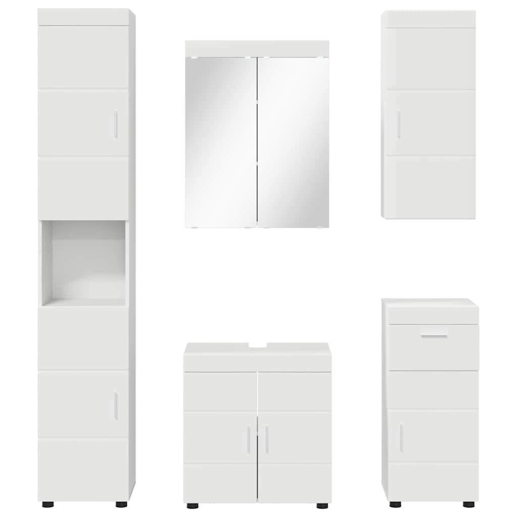 vidaXL Σετ Επίπλων Μπάνιου TULUM 5 τμχ. Λευκό 60 x 34 x 63 εκ