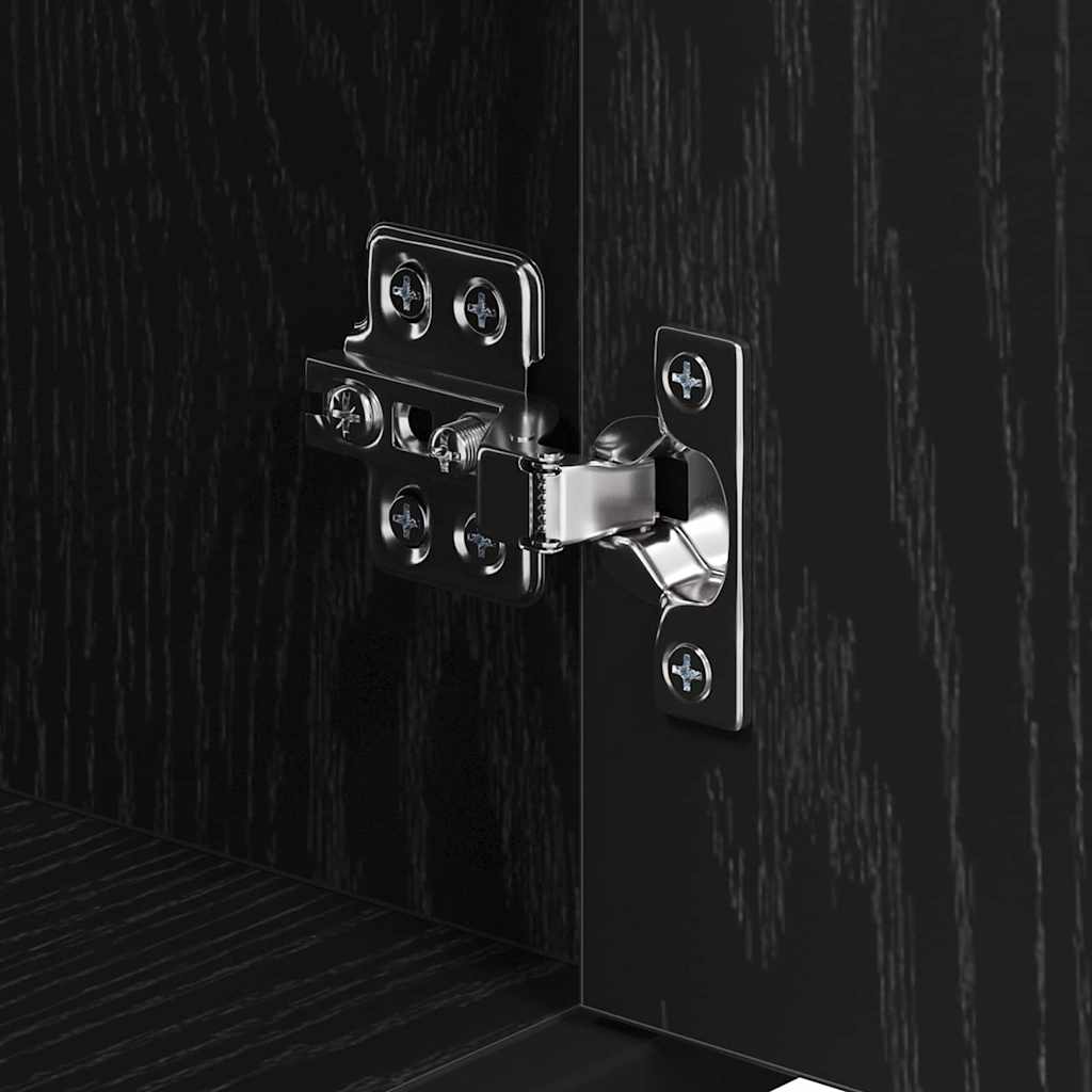 vidaXL Σετ Επίπλων Μπάνιου με ράφι 3 pcs Μαύρη Οξυά Επεξεργασμένο ξύλο