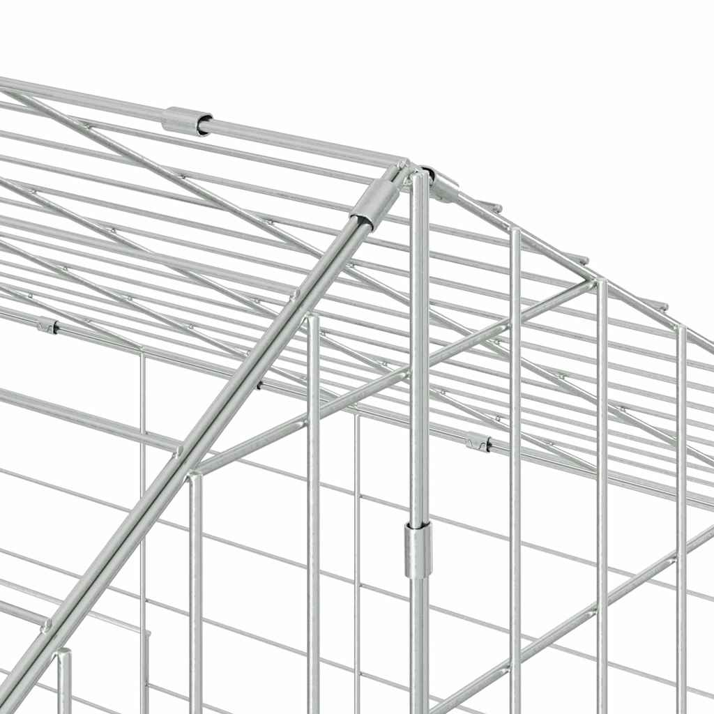 vidaXL Κλουβί Κουνελιού Ασημί 400 x 78 x 78 εκ. Επικαλυμμένος Χάλυβας