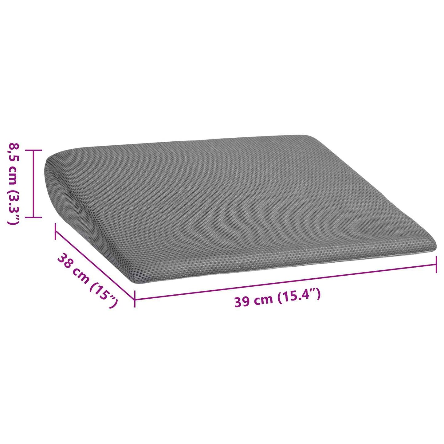 vidaXL Μαξιλάρια Καθίσματος Γκρι 39 x 38 x 8,5 εκ PU Αφρός