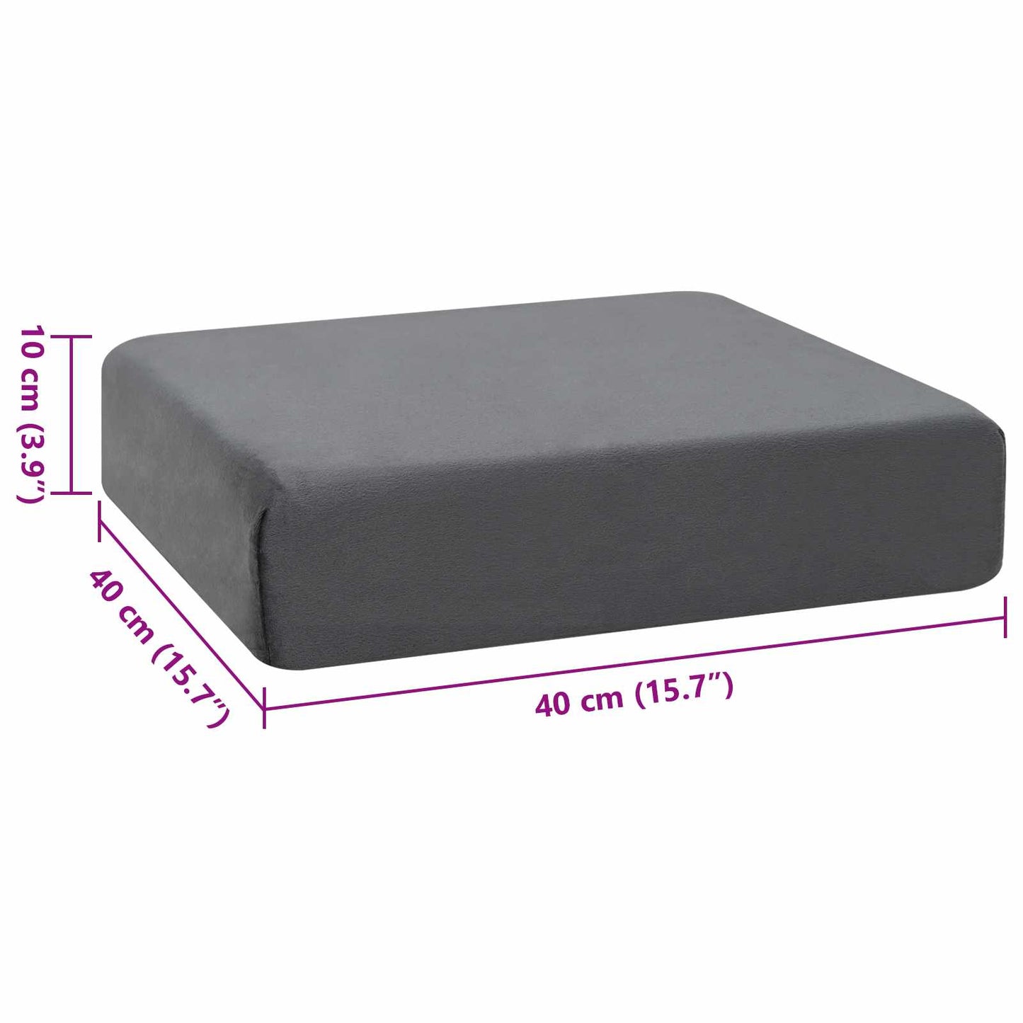 vidaXL Μαξιλάρια Καθίσματος 40 x 40 x 10 εκ PU Αφρός Γκρι