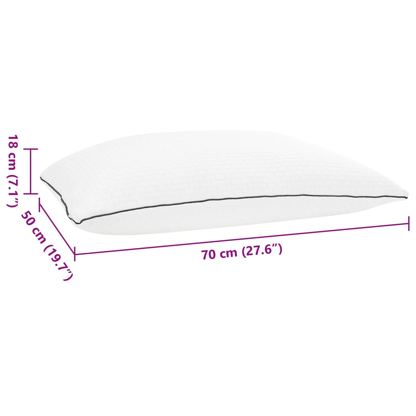 vidaXL Μαξιλάρι Ύπνου Shread Λευκό 70 x 50 x 18 εκ. Αφρός Μνήμης