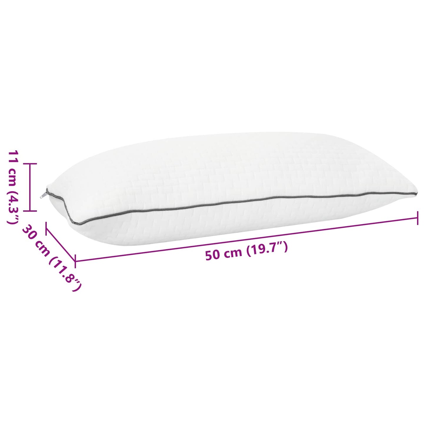vidaXL Μαξιλάρι Ύπνου Shread Λευκό 50 x 30 x 11 cm Αφρός Μνήμης