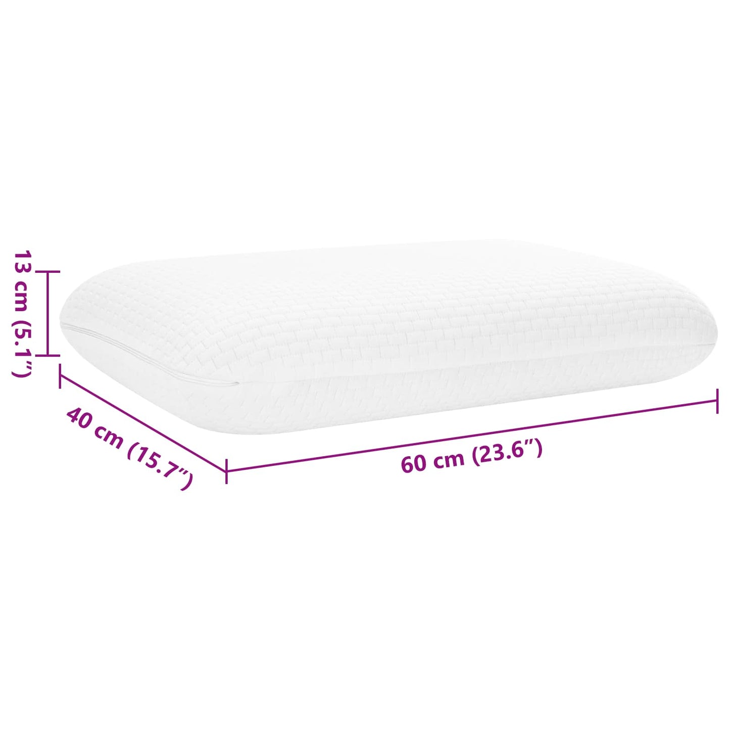 vidaXL Μαξιλάρι Ύπνου 60 x 40 x 13 εκ. Αφρός Μνήμης Λευκό
