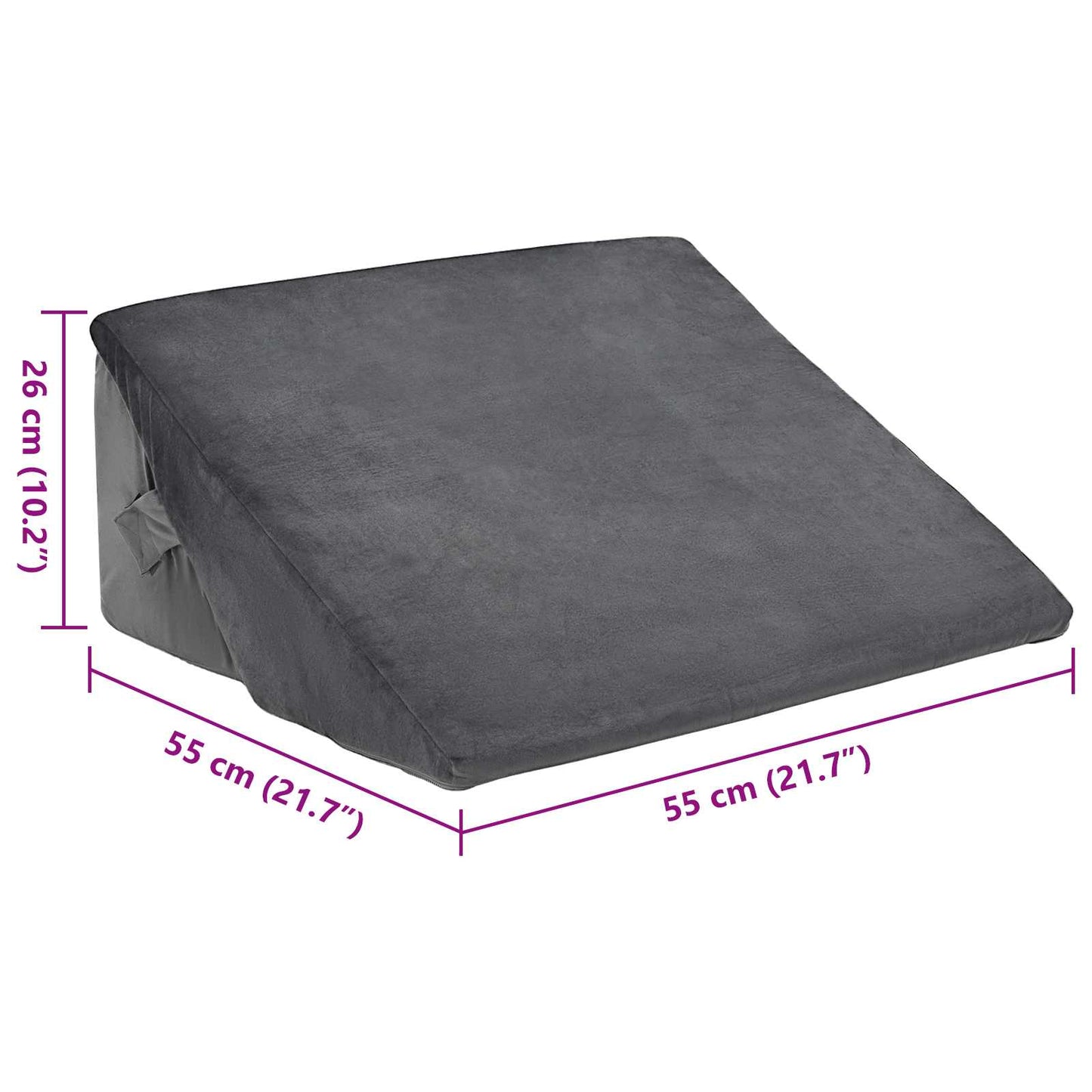 vidaXL Μαξιλάρι Γωνίας Γκρι 55 x 55 x 26 εκ. Αφρός Μνήμης