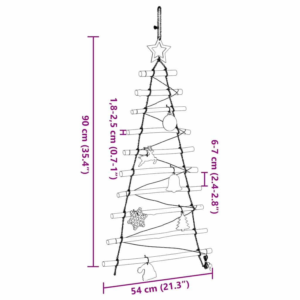vidaXL Χριστουγεννιάτικο Δέντρο με 30 LED Φυσικό 90 cm ξύλο φράξου