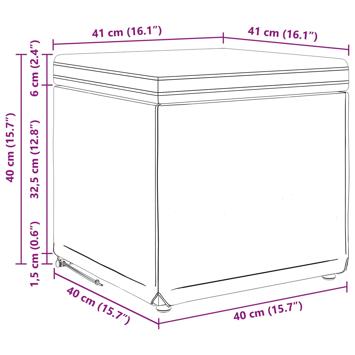 vidaXL Σκαμνί Taupe 41 x 41 x 40 εκ Ύφασμα και Επεξεργασμένο Ξύλο