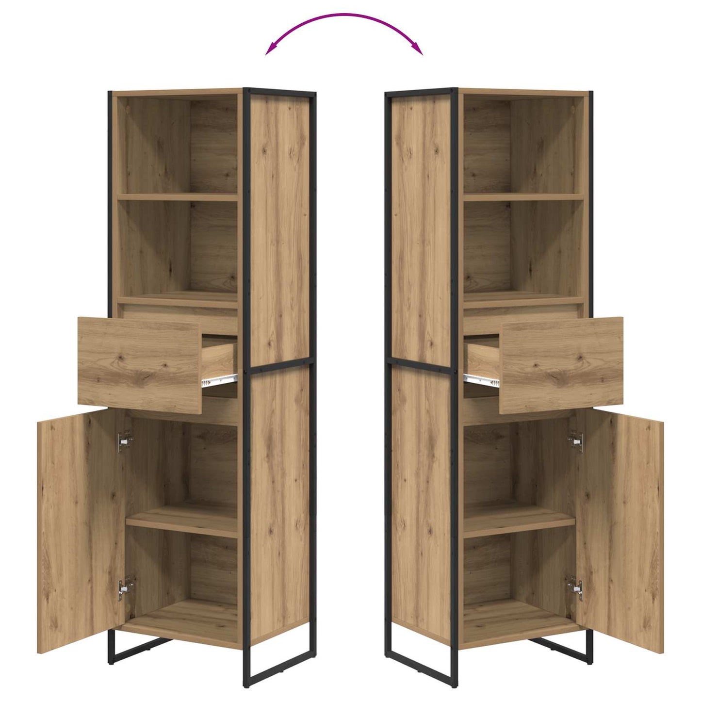 vidaXL Βιβλιοθήκη Artisan Δρυς 43 x 36 x 150.5 εκ Επεξεργασμένο Ξύλο