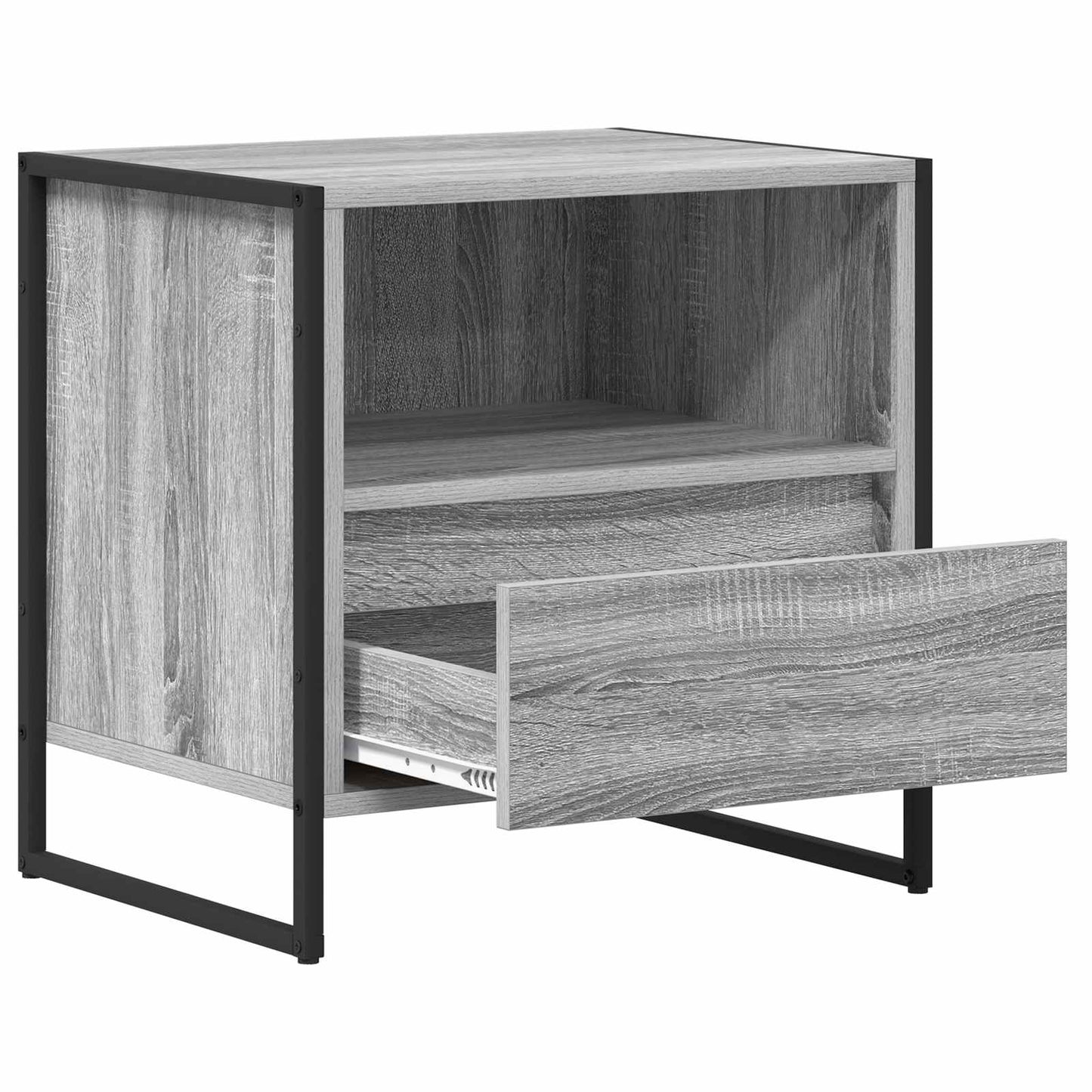 vidaXL Κομοδίνο με συρτάρι 2 pcs Γκρίζο Σονομα 50 x 39,5 x 50 εκ.