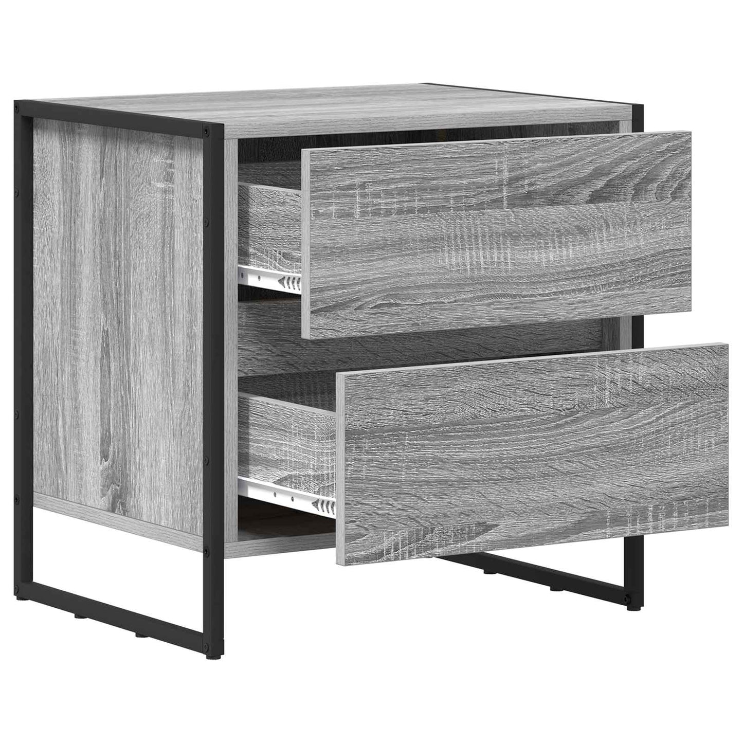 vidaXL Κομοδίνο με συρτάρι 2 pcs Γκρίζο Σονομα 50 x 39.5 x 50 εκ.