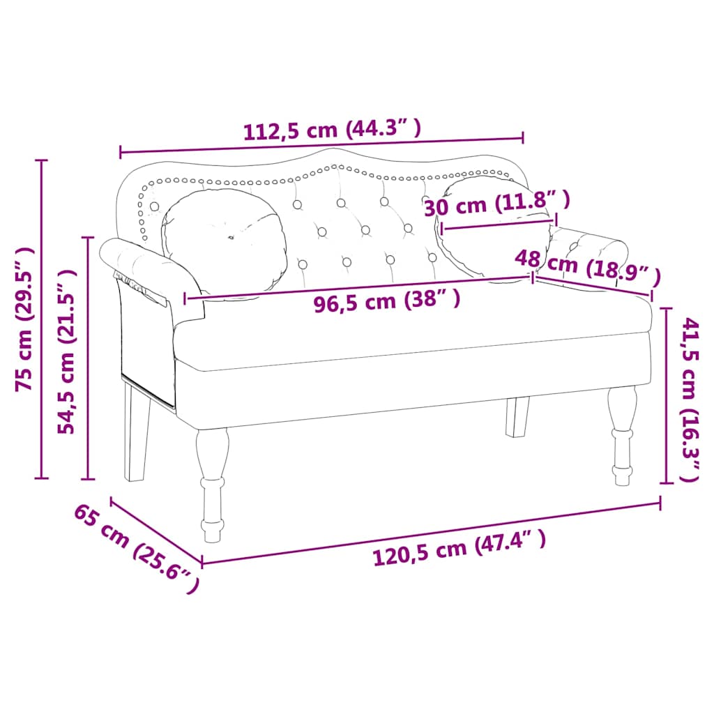 vidaXL Καναπές Chesterfield με μαξιλάρι Καπουτσίνο 120,5 x 65 x 75 εκ.