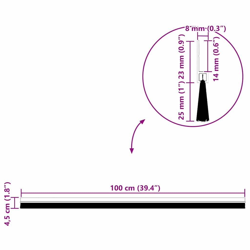 vidaXL Αυτοκόλλητες σφραγίδες πόρτας 2 pcs Καφέ 100 cm