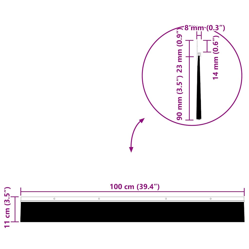 vidaXL Σφραγίδες πόρτας με βούρτσες που προσαρτώνται 12 pcs Καφέ