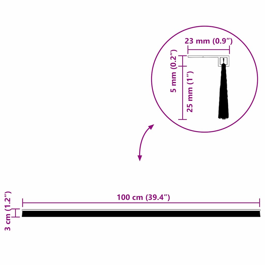 vidaXL Αυτοκόλλητες σφραγίδες πόρτας 6 pcs Λευκό 100 cm