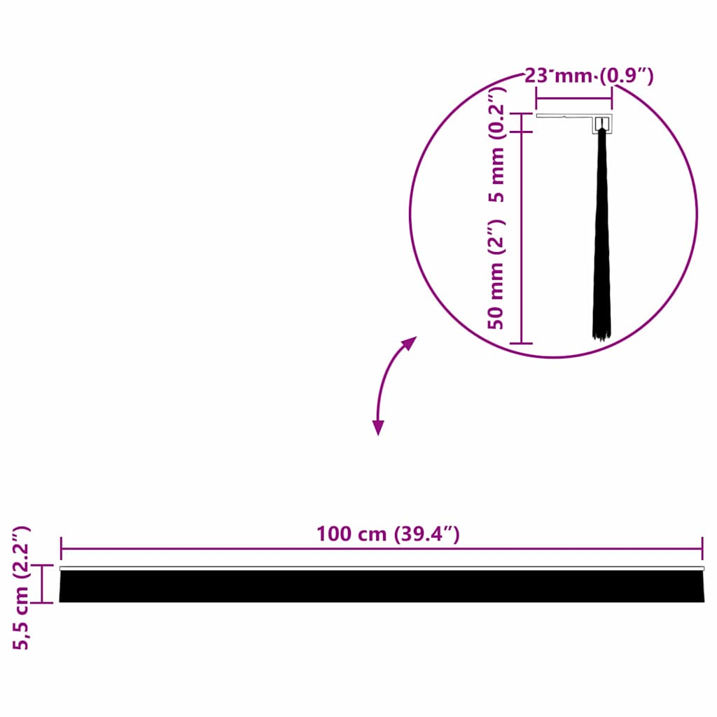 vidaXL Αυτοκόλλητες σφραγίδες πόρτας 12 τμχ. 100 cm Αλουμινένιο Κράμα