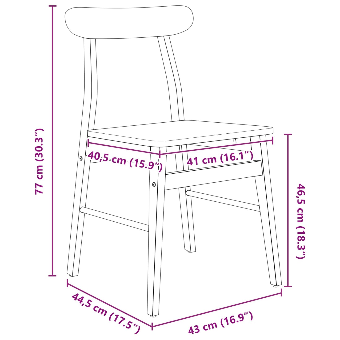 vidaXL Καρέκλα τραπεζαρίας 2 pcs Λευκό Στερεό Ξύλο Ραβέντι