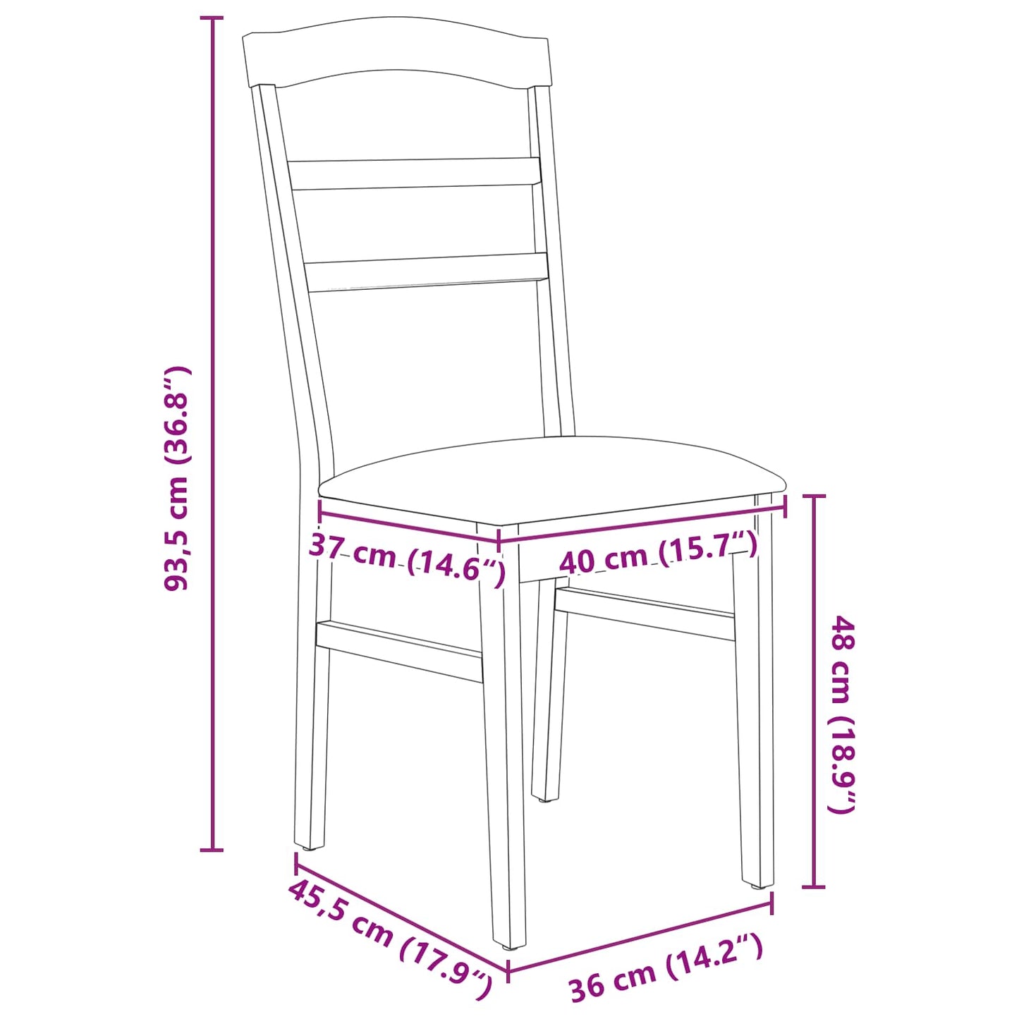 vidaXL Καρέκλα τραπεζαρίας 2 pcs Λευκό και Γκρι Στερεό ξύλο