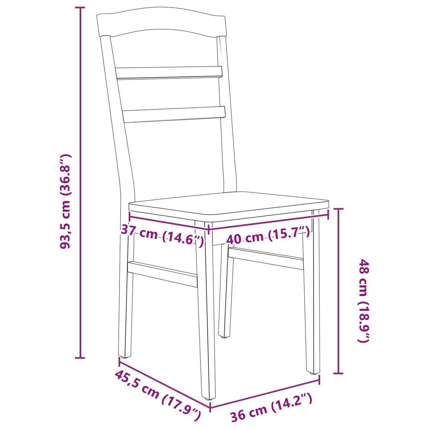 vidaXL Καρέκλα τραπεζαρίας 2 pcs Λευκό Στερεό Ξύλο Ραβέντι