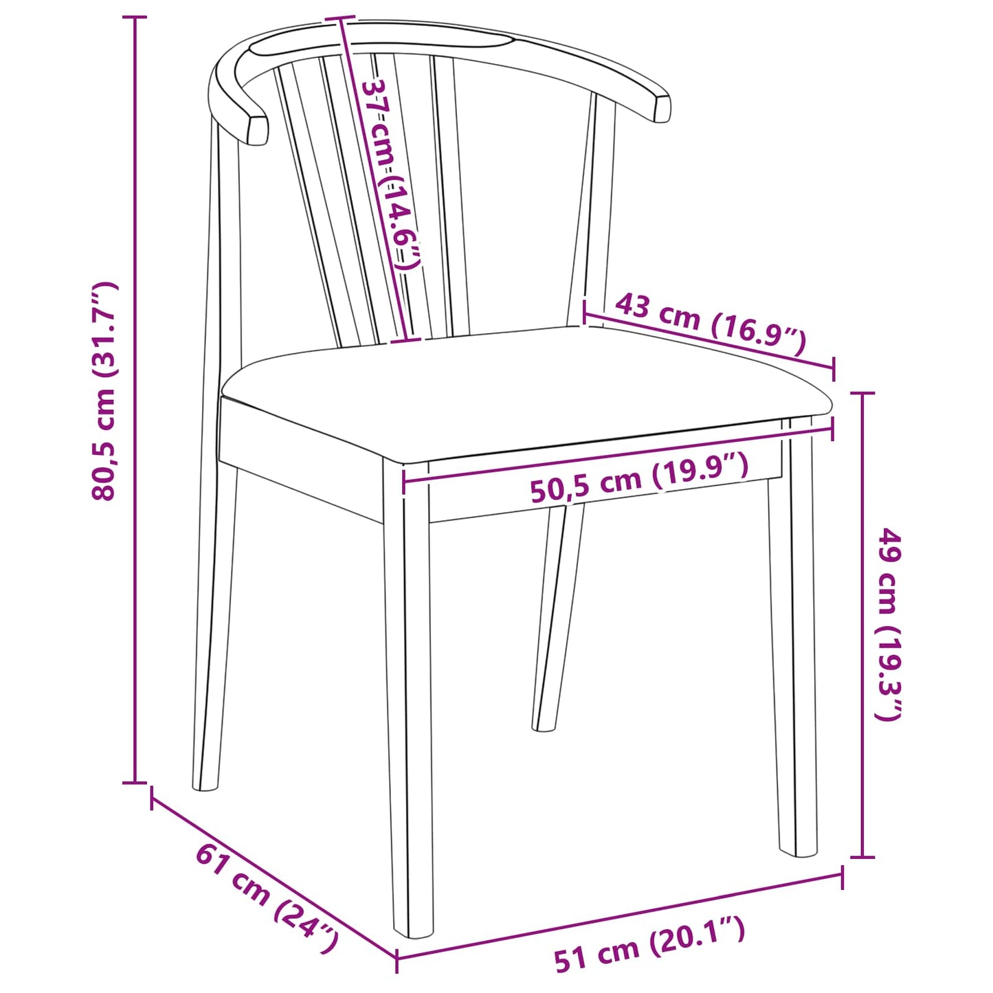 vidaXL Καρέκλα τραπεζαρίας 2 pcs Ανοιχτό Καφέ και Ανοιχτό