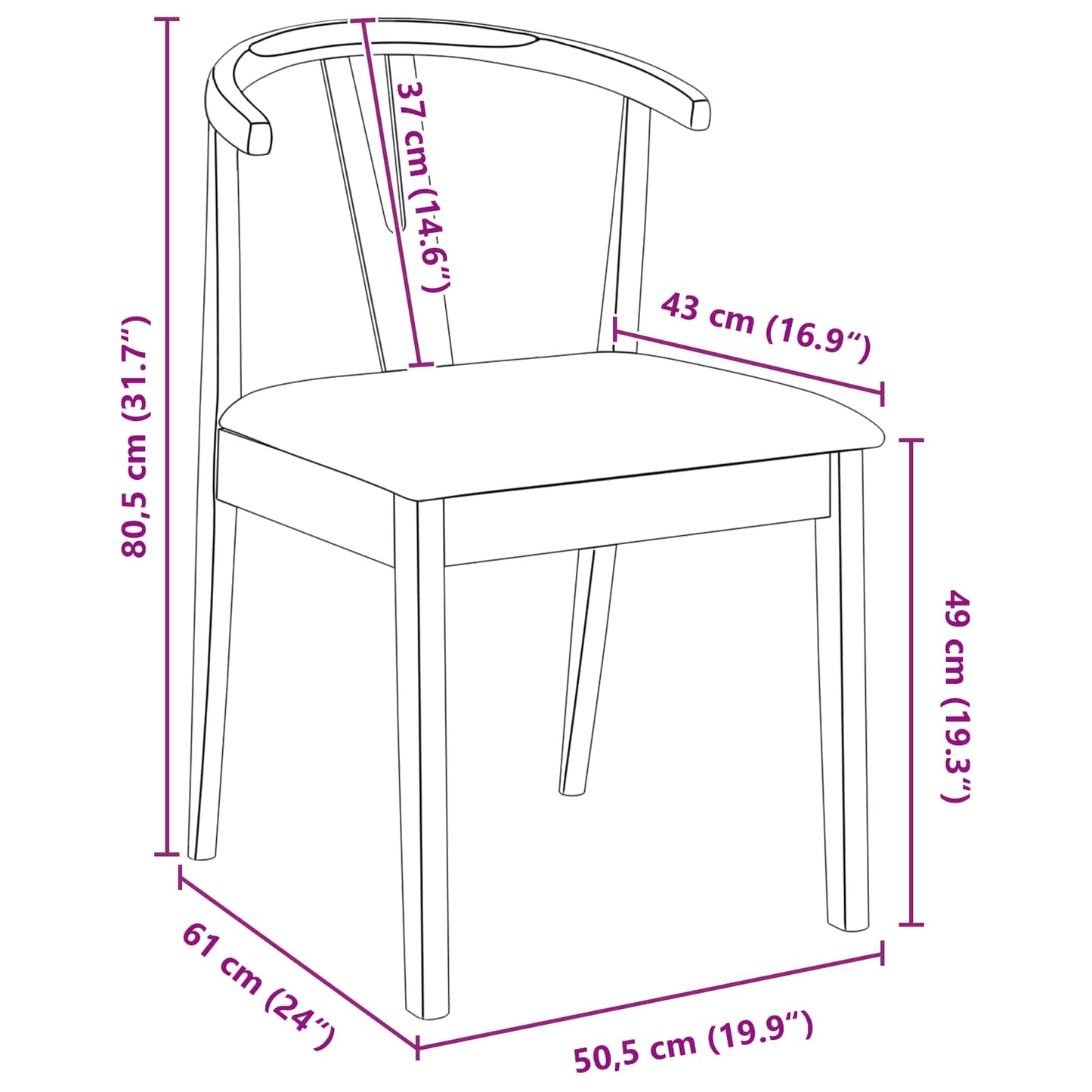 vidaXL Καρέκλα τραπεζαρίας 2 pcs Ανοιχτό Καφέ και Ανοιχτό