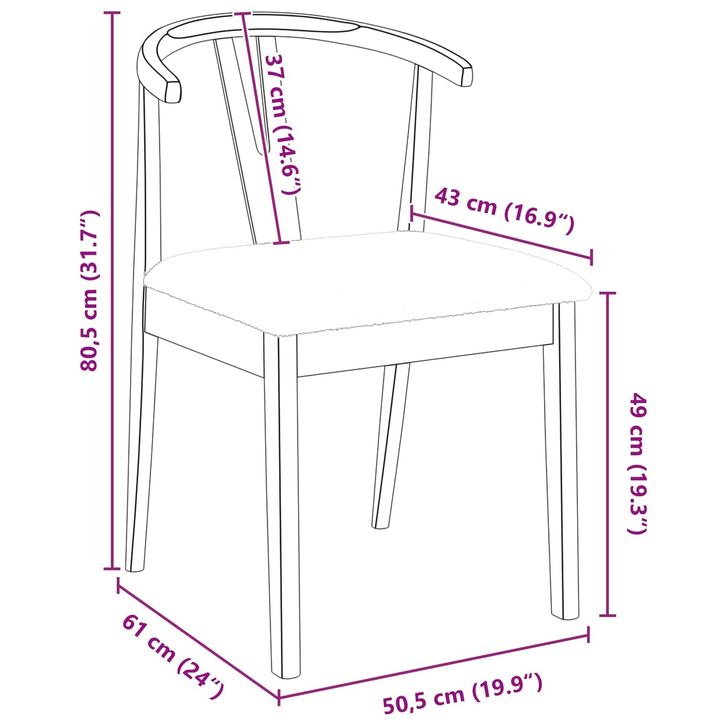 vidaXL Καρέκλα τραπεζαρίας 2 pcs Φυσικό και Ανοιχτό