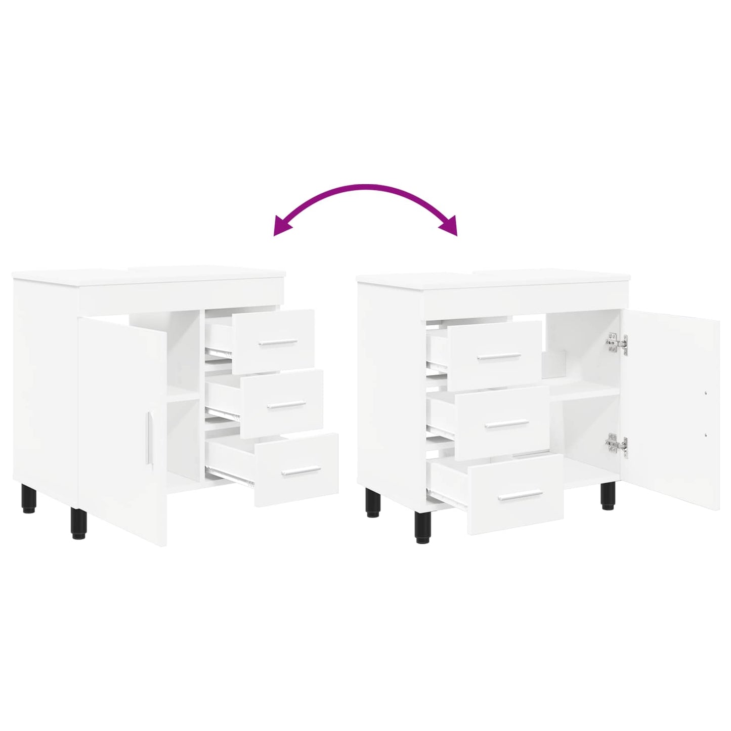 vidaXL Έπιπλο μπάνιου Λευκό 60 x 35 x 60 εκ. Επεξεργασμένο Ξύλο