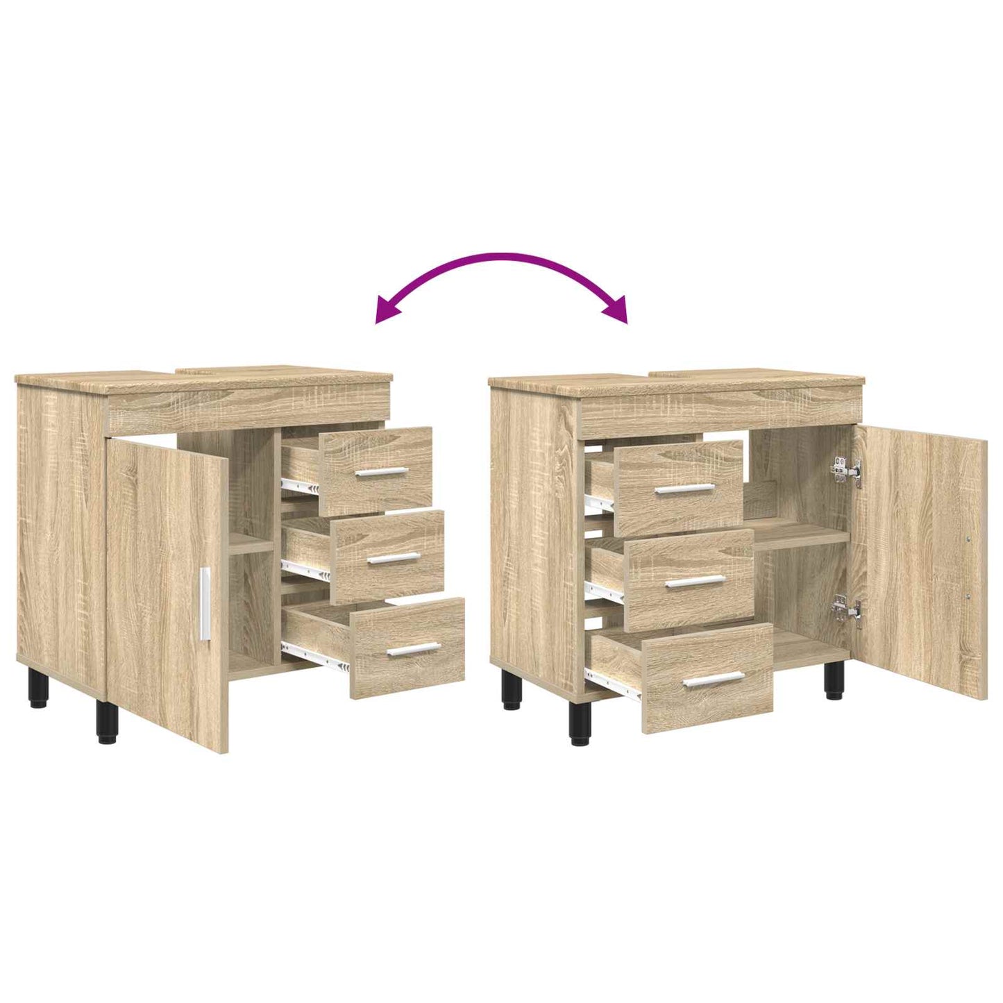 vidaXL Έπιπλο μπάνιου Sonoma Δρυς 60 x 35 x 60 εκ. Επεξεργασμένο Ξύλο