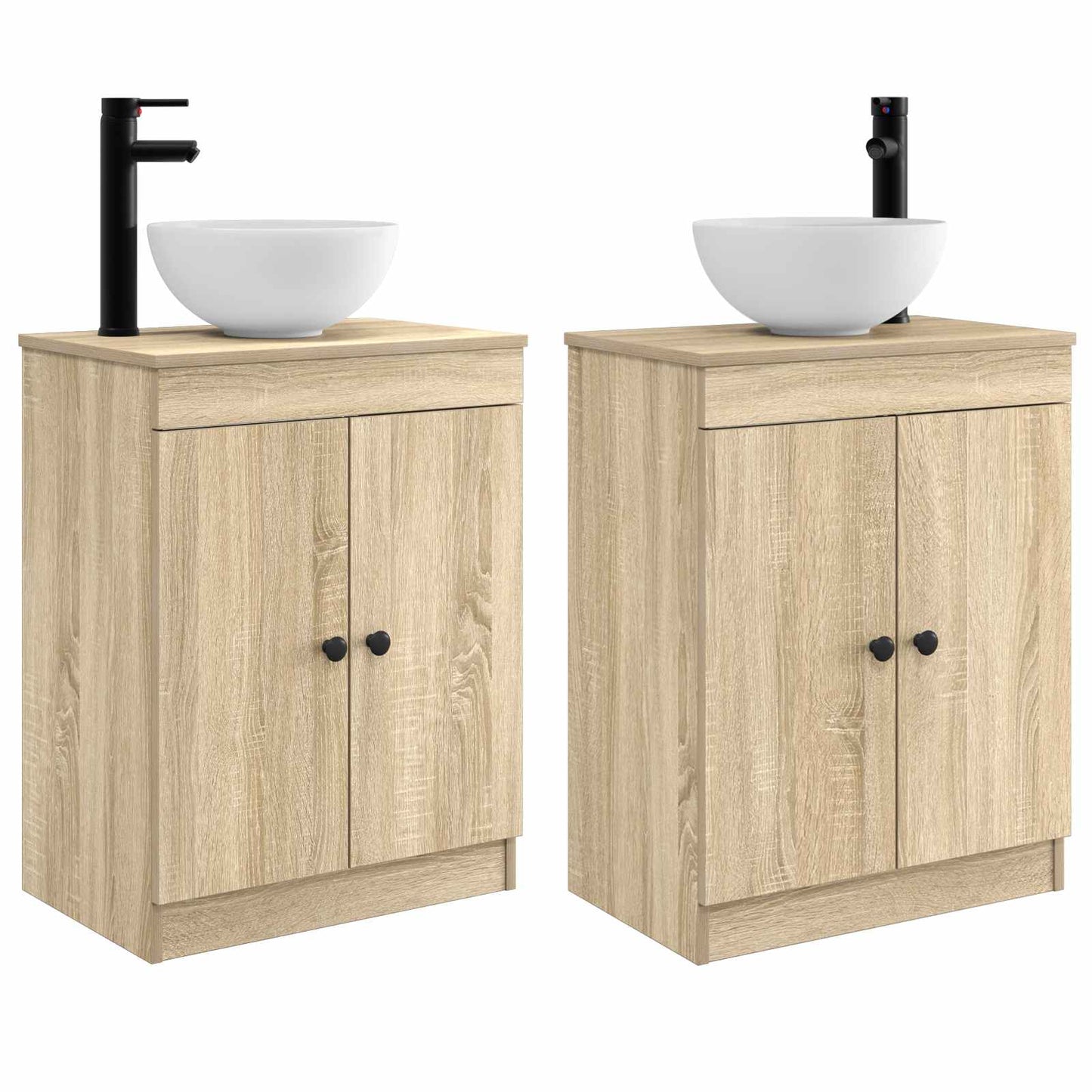 vidaXL Καθρέφτης μπάνιου με νιπτήρα Sonoma Δρυς 54 x 35 x 83 εκ